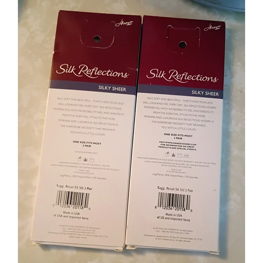 2 Hanes Silk Reflections Silky Sheer Knee Highs Navy Blue Lot Of 2  One Size